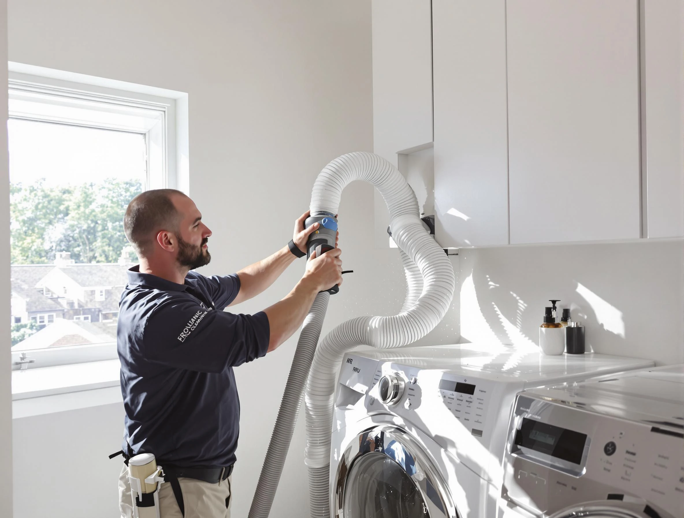Certified Pleasant Grove Dryer Vent Cleaning technician performing dryer vent cleaning in Pleasant Grove